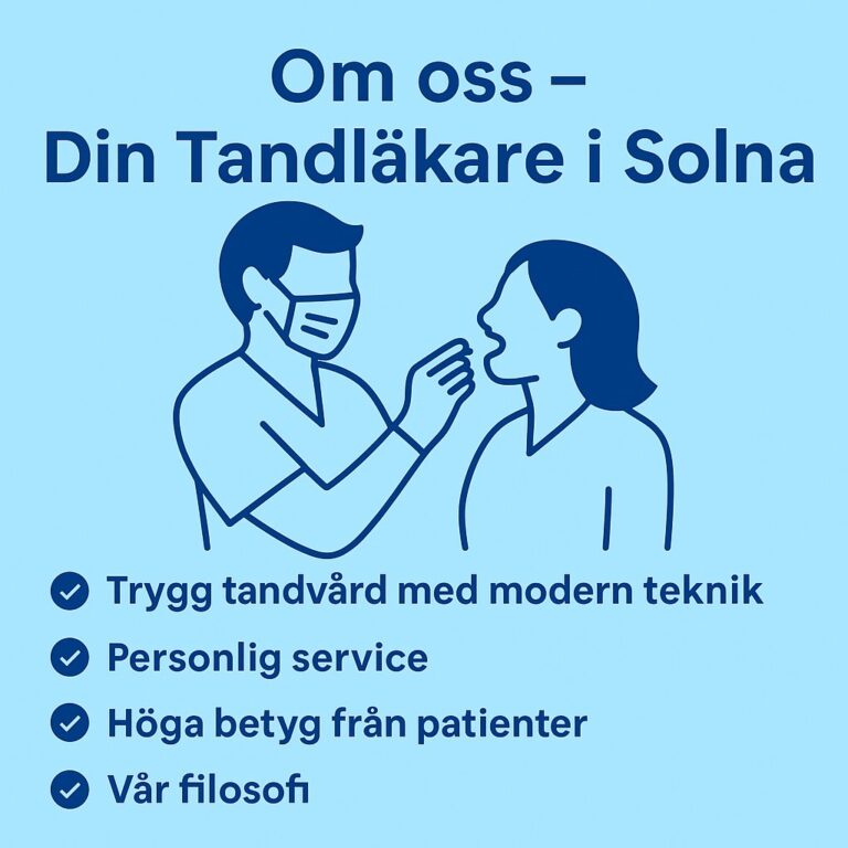 Illustration av tandläkare och patient – Om oss på Din Tandläkare i Solna